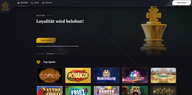 Vorschaubild der Webseite von 21 Casino