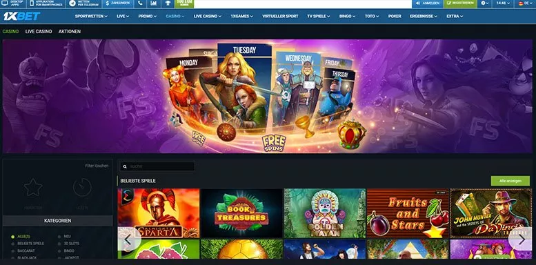 Vorschaubild der Webseite von 1xBet Casino
