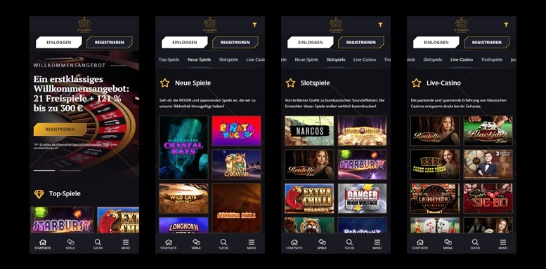 Mobile App des 21 Casinos