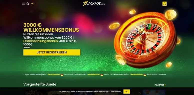 Vorschaubild der Webseite von 77 Jackpot Casino