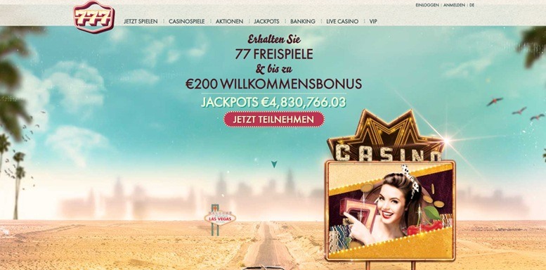 Vorschaubild der Webseite von 777 Casino