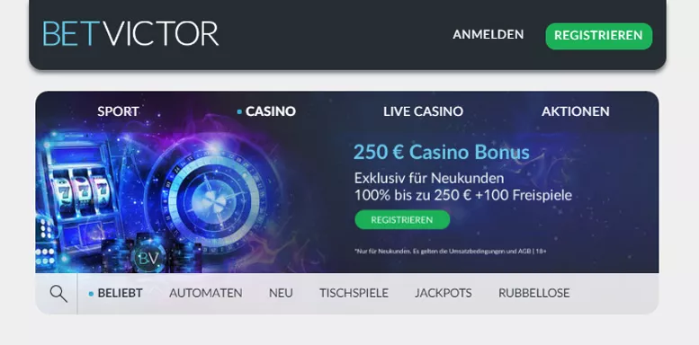 Bonusangebot bei BetVictor Casino