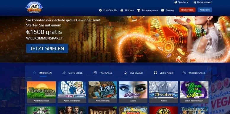 Vorschaubild der Webseite von All Slots Casino