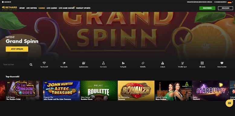 Vorschaubild der Webseite von Bethard Casino