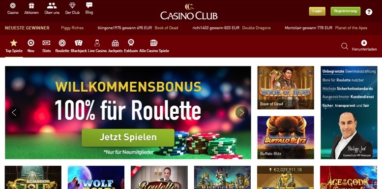 Vorschaubild der Webseite von Casino Club