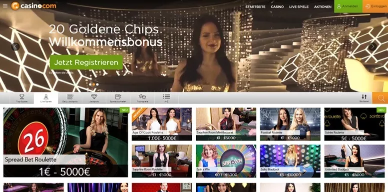 Vorschaubild für das Live Casino von Casino.com