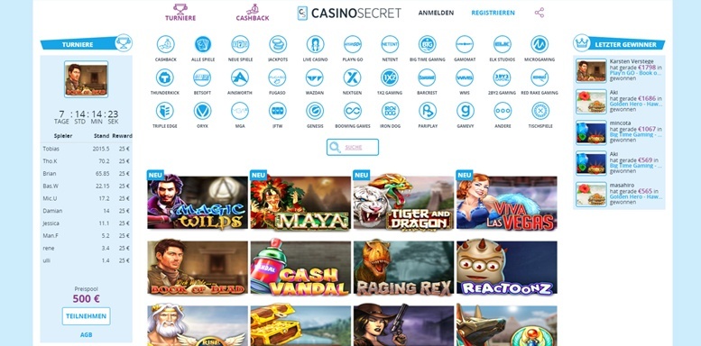 CasinoSecret Spiele
