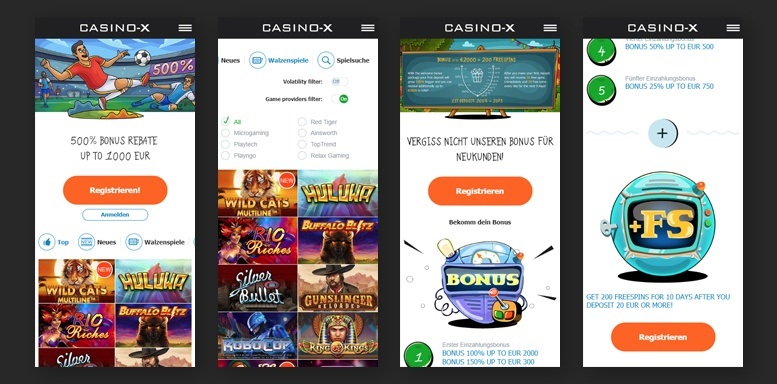 Mobile App des Casino-X