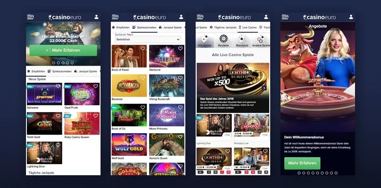 Mobile App von CasinoEuro