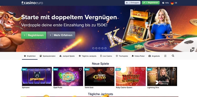 Vorschaubild der Webseite von CasinoEuro