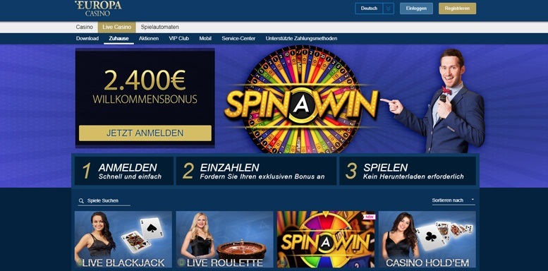 Vorschaubild für das Europa Live Casino