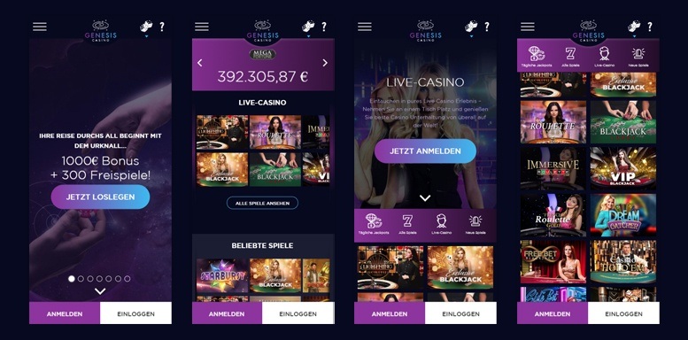 Mobile App von Genesis Casino