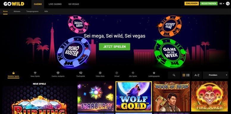 Vorschaubild der Webseite von GoWild Casino