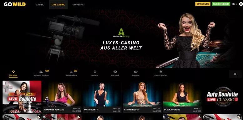 Vorschaubild für das Live Casino von GoWild