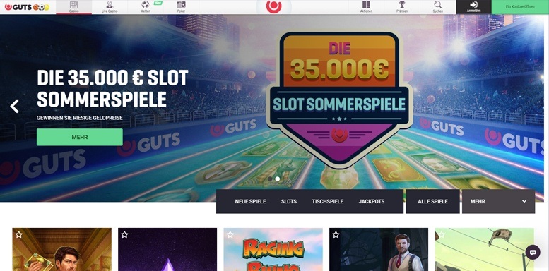 Vorschaubild der Webseite von Guts Casino