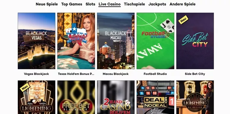 Vorschaubild für das Live Casino von Highroller.Com