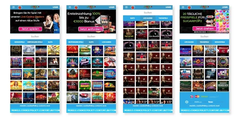 Mobile App des JellyBean Casinos