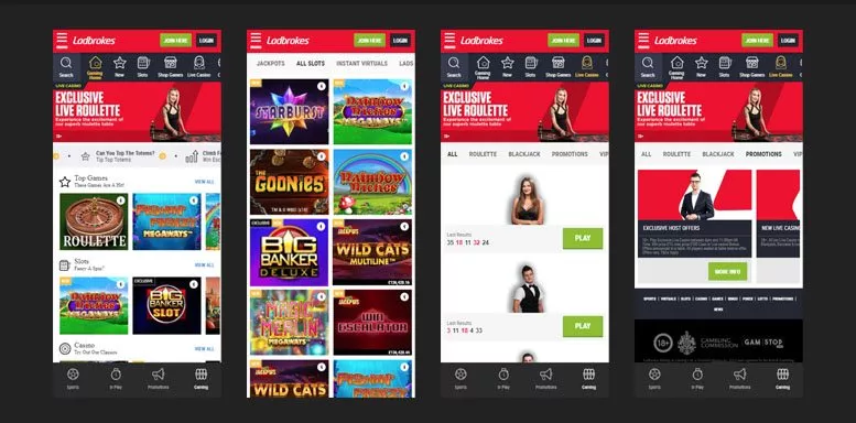 Mobile App des Ladbrokes Casinos
