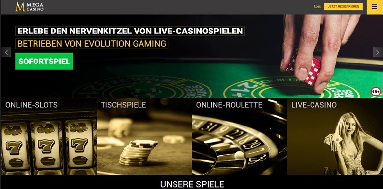 Vorschaubild der Webseite von Mega Casino