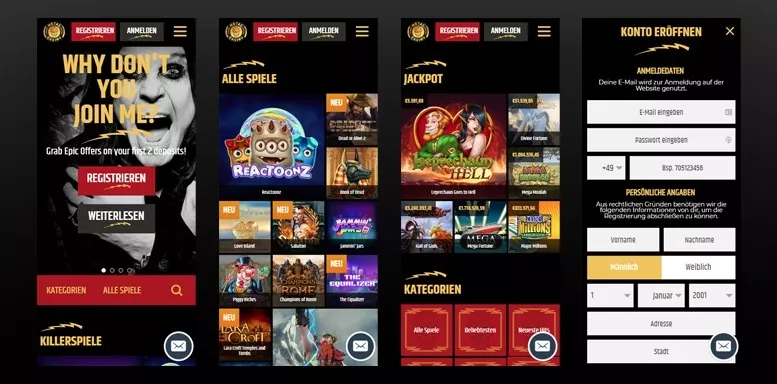 Mobile App des Metal Casinos
