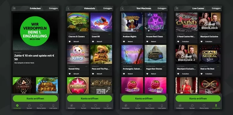 Mobile App des Mobilebet Casinos