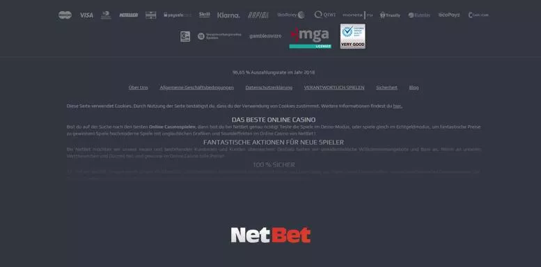 Lizenzen und Sicherheitssiegel des NetBet Casinos