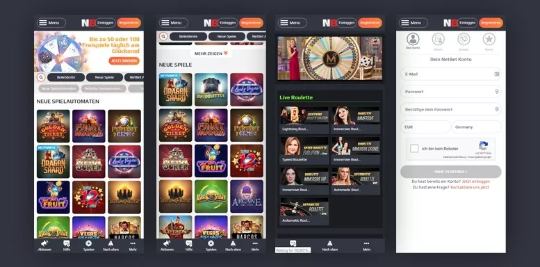 Mobile App des NetBet Casinos
