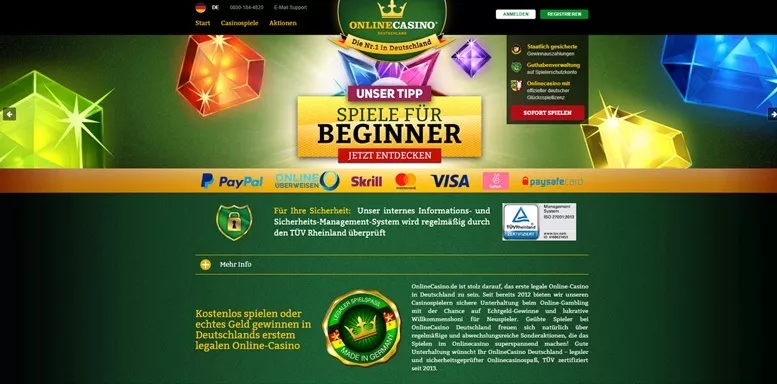 Vorschaubild der Webseite von Online Casino Deutschland