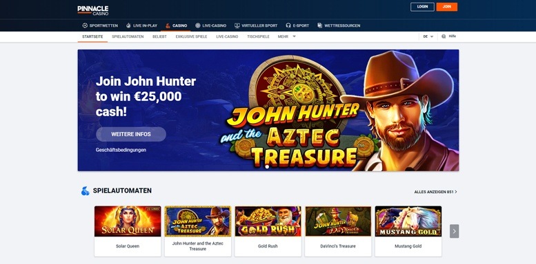 Vorschaubild der Webseite von Pinnacle Casino