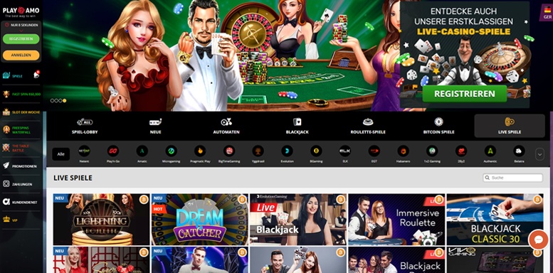 Vorschaubild für das Live Casino von PlayAmo