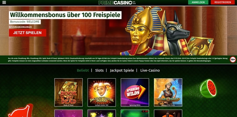 Vorschaubild der Webseite von Prime Casino