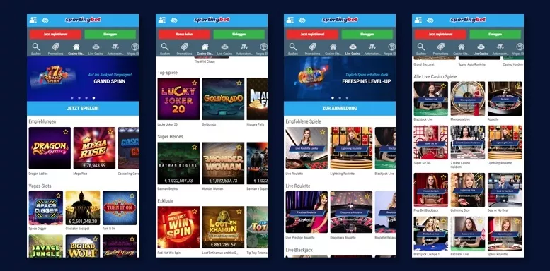 Mobile App von Sportingbet Casino