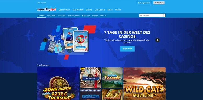 Vorschaubild der Webseite von Sportingbet Casino