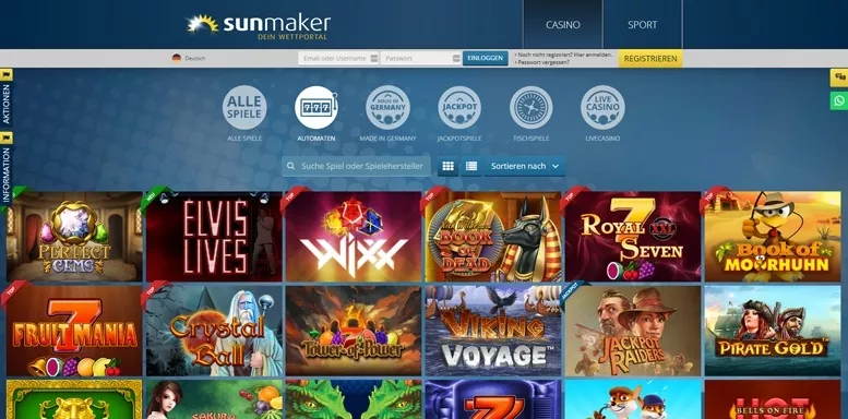 sunmaker Casino Spiele
