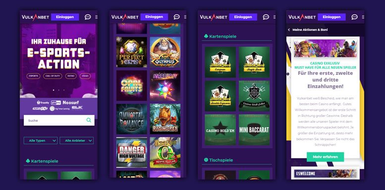 Mobile App des Vulkanbet Casinos