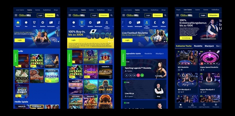 Mobile App des WilliamHill Casinos