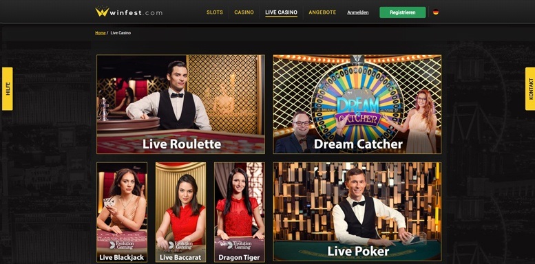 Vorschaubild für das Live Casino von Winfest