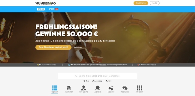 Vorschaubild der Webseite von Wunderino