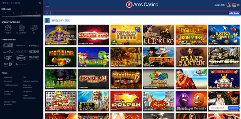 Ares Casino Spiele