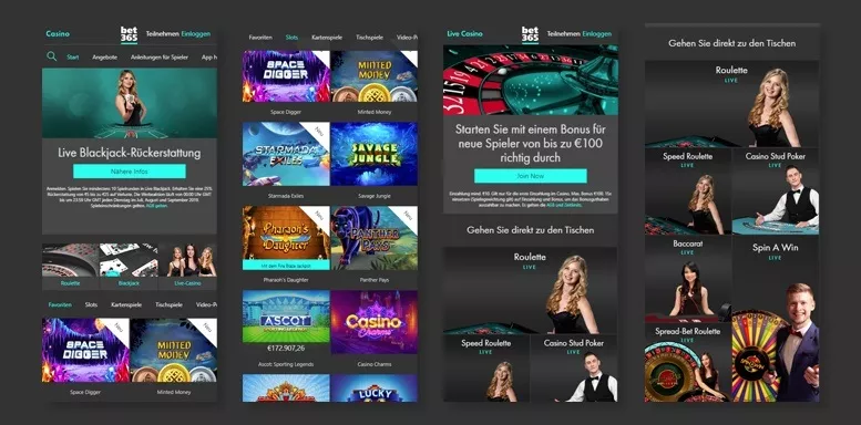 Mobile App vom Bet365 Casino