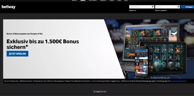 Vorschaubild des Betway Casino Bonus