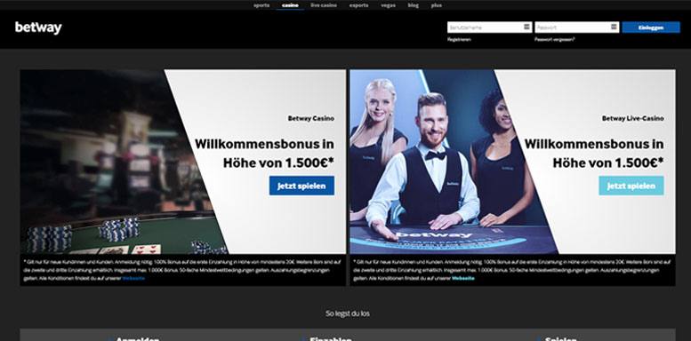 Vorschaubild der Webseite von Betway Casino