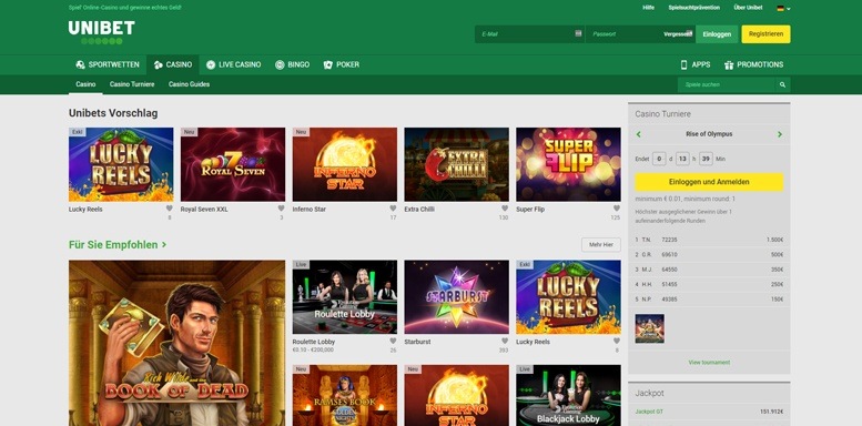 Vorschaubild der Webseite von Unibet Casino