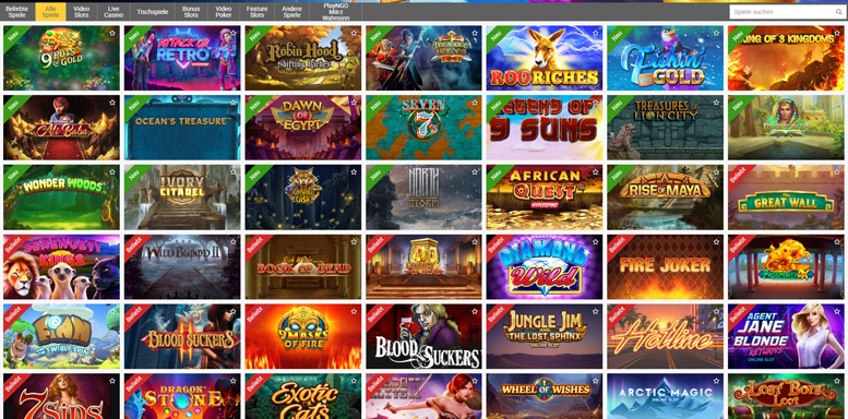 Casino Spiele im ReloadBet Casino