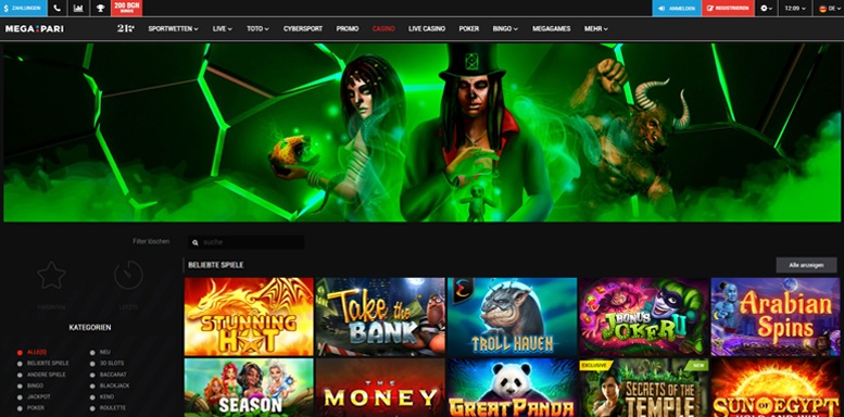 Vorschaubild der Webseite von MegaPari Casino