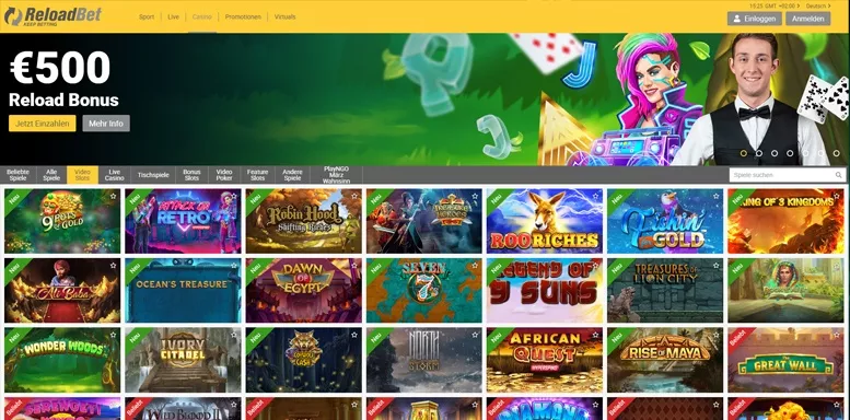 Vorschaubild der Webseite von ReloadBet Casino