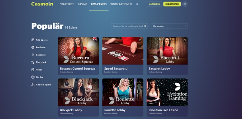 Vorschaubild des Casinoin Live Casinos