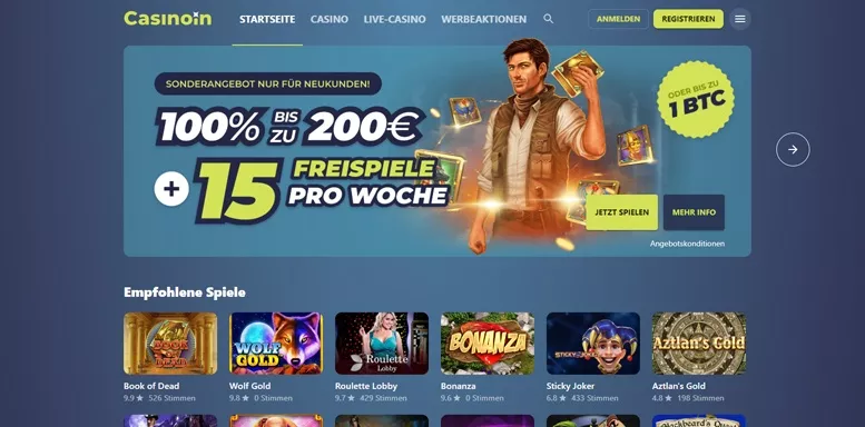 Vorschaubild der Casinoin Webseite
