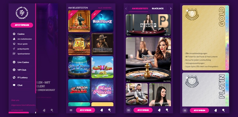 Mobile App des Frank & Fred Casinos