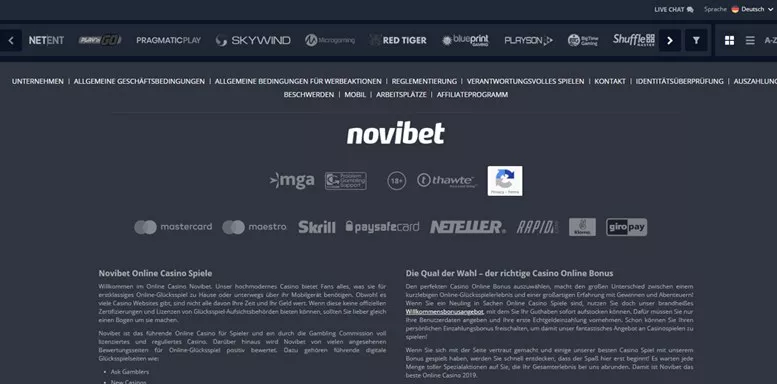 Novibet Casino-Lizenz